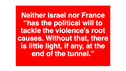 French rioters and Palestinian fighters send similar messages