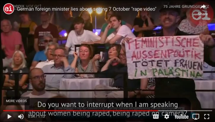 German foreign minister says she saw non-existent Oct. 7 rape video